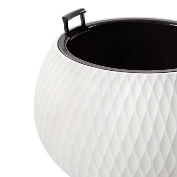 Кашпо пластм. "Жемчужина" 9,7л d 290мм h195мм, со вставкой 4л Белый М8722 (ЗПИ "Альтернатива") *1/4