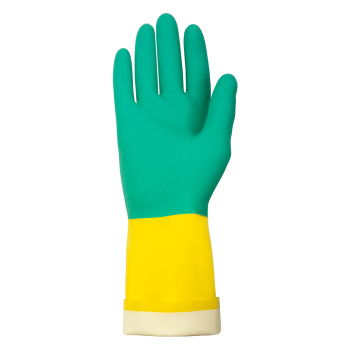 Перчатки латексные с неопреном Кислото-Щелоче-Стойкие Зел./Желт. 1пара р-р "M" 133KHS "А.Д.М." *1/60 Перчатки латексные с неопреном Кислото-Щелоче-Стойкие Зел./Желт. 1пара р-р "M" 133KHS "А.Д.М." *1/60