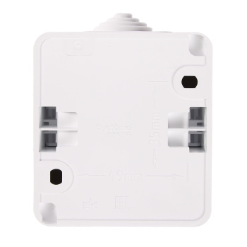Розетка "Этюд" ОП 1-мест. белая с з/к з/ш влагозащ. IP44 РА16-044 *1/12