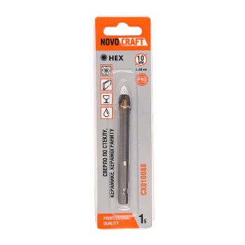 Сверло по стеклу/керамике 10,0мм (1шт) 6гр.хвост.п/шуруповерт CRAFTMATE (арт.CX010088) *1/10