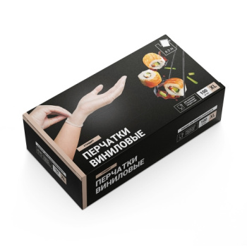 Перчатки виниловые одноразовые XL (супер-большой) 100шт в коробке VIN004A "А.Д.М." *1/10 Перчатки виниловые одноразовые XL (супер-большой) 100шт в коробке VIN004A "А.Д.М." *1/10