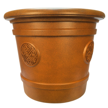 Кашпо пластм.  "Medallion" эффект "камня" 40л d верха 500мм h400мм Терракот (оранж.) 81-6Е*1