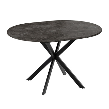 Стол обеденный круглый раздв.Мэдисон d1000(+315)мм h750мм Ателье темный/Черный Муар ТриЯ*1