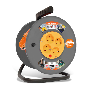 Удлинитель 4 розетки 30м с/з КАТУШКА ПВС 3*1.5мм2 16А мощн нагр 3500Вт Универсал ВЕМ-250 термо *1