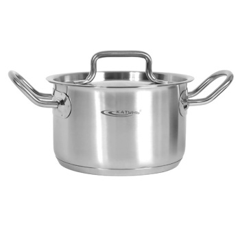 Кастрюля нерж. "Катунь" "Общепит" 5,0л d20см h-16см термораспред. дно, Металл. кр.КТ-ОБ-05 *1/2