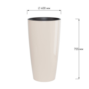Кашпо пластм. "Рондо" высокое 71л d 400мм h755мм, со вставкой 23л Бежевый М8878 (ЗПИ "Альт.") *1 Кашпо пластм. "Рондо" высокое 71л d 400мм h755мм, со вставкой 23л Бежевый М8878 (ЗПИ "Альт.") *1