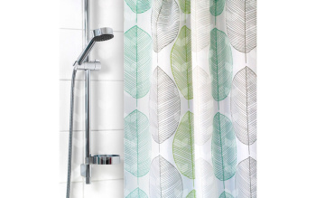 Штора для ванной V-line Листья орнамент, 180х180 см, полиэстер, с кольцами Штора для ванной V-line Листья орнамент, 180х180 см, полиэстер, с кольцами