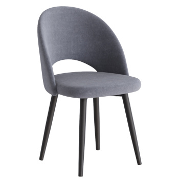 Кресло ШАДЕ 590x550xh875 парма 1016 темно-серый+ Каркас СТЕЛС Металл Черный матовый*4