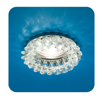 Светильник встраиваемый Venecia 51 05 73 декор.из огран.стекла MR16 основание хром,стекло прозр.