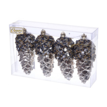 Набор украшений SHINE "Forest miracle" 11 см (4 шт.), light champagne Набор украшений SHINE "Forest miracle" 11 см (4 шт.), light champagne