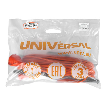 Удлинитель силовой UNIVersal УШ-6, 1 розетка, 50 м, на рамке, ПВС, 2х0,75 мм2, 1300 Вт, без заземления
