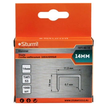 Скоба д/степлера STURM (арт.1071-02-14) тип 53 * 1/20/200
