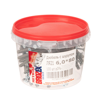 Дюбель с шурупом BROZEX 6,0*80 ВЕДРО (100шт) *6