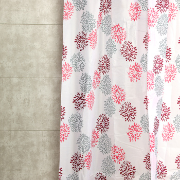 Штора для ванной V-line Пионы, 170х180 см, полиэстер, с кольцами Штора для ванной V-line Пионы, 170х180 см, полиэстер, с кольцами