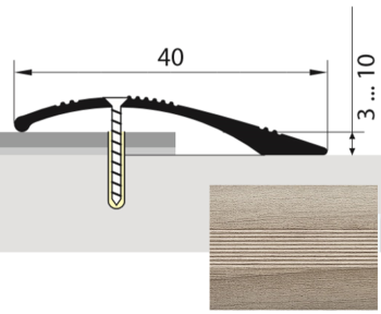 Порог-стык разноуровневый 40х900 мм Русский профиль, дуб дымчатый